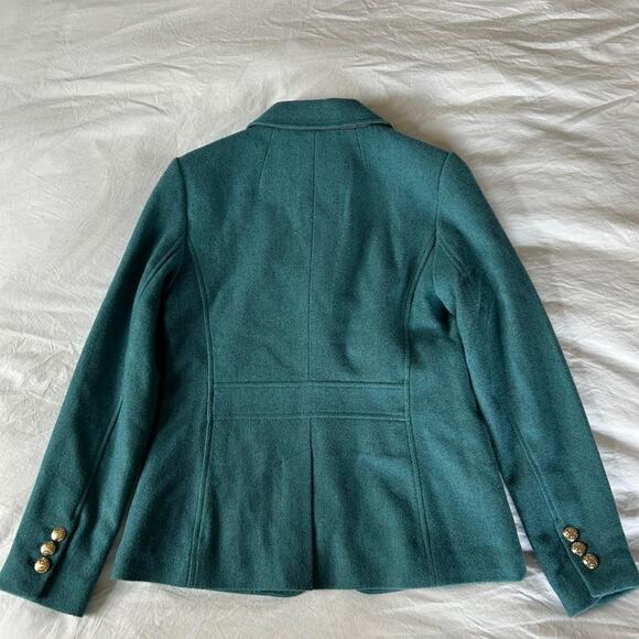NWOT Talbots Teal Blue wool classic Blazer with gold buttons size 2 S-M - Picture 7 of 7